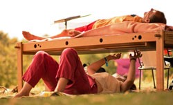 Musicoterapia con l'arpa alla Spiaggia delle Donne